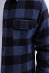 Erkek Slim Fit Dar Kesim Uzun Kollu Kapaklı Çift Cepli Kareli Kışlık Oduncu Gömlek