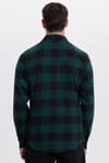 Erkek Slim Fit Dar Kesim Uzun Kollu Kapaklı Çift Cepli Kareli Kışlık Oduncu Gömlek
