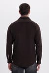 Erkek Slim Fit Tek Cep Kapaklı Düz Oduncu Spor Gömlek
