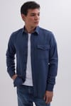 Erkek Slim Fit Tek Cep Kapaklı Düz Oduncu Spor Gömlek