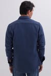 Erkek Slim Fit Tek Cep Kapaklı Düz Oduncu Spor Gömlek