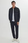 Erkek Slim Fit Tek Cep Kapaklı Düz Oduncu Spor Gömlek