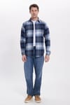 Erkek Slim Fit Dar Kesim Kareli Kışlık Oduncu Gömlek
