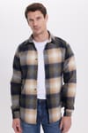 Erkek Slim Fit Dar Kesim Kareli Kışlık Oduncu Gömlek