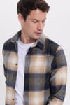 Erkek Slim Fit Dar Kesim Kareli Kışlık Oduncu Gömlek