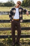 Erkek Slim Fit Dar Kesim Kareli Kışlık Oduncu Gömlek