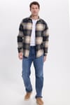 Erkek Slim Fit Dar Kesim Kareli Kışlık Oduncu Gömlek