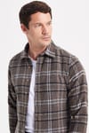 Erkek Slim Fit Dar Kesim Kareli Kışlık Oduncu Gömlek