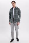 Erkek Slim Fit Dar Kesim Kareli Kışlık Oduncu Gömlek