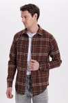 Erkek Slim Fit Dar Kesim Kareli Kışlık Oduncu Gömlek