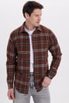 Erkek Slim Fit Dar Kesim Kareli Kışlık Oduncu Gömlek