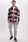Erkek Slim Fit Dar Kesim Kareli Kışlık Oduncu Gömlek