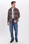 Erkek Slim Fit Dar Kesim Kareli Kışlık Oduncu Gömlek