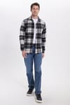 Erkek Slim Fit Dar Kesim Kareli Kışlık Oduncu Gömlek