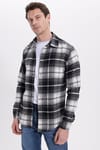 Erkek Slim Fit Dar Kesim Kareli Kışlık Oduncu Gömlek