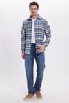 Erkek Slim Fit Dar Kesim Kareli Kışlık Oduncu Gömlek