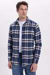 Erkek Slim Fit Dar Kesim Kareli Kışlık Oduncu Gömlek