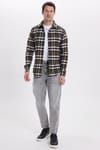 Erkek Slim Fit Dar Kesim Kareli Kışlık Oduncu Gömlek