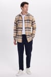 Erkek Slim Fit Dar Kesim Kareli Kışlık Oduncu Gömlek