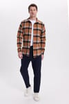 Erkek Slim Fit Dar Kesim Kareli Kışlık Oduncu Gömlek