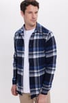 Erkek Slim Fit Dar Kesim Kareli Kışlık Oduncu Gömlek