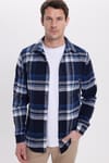 Erkek Slim Fit Dar Kesim Kareli Kışlık Oduncu Gömlek