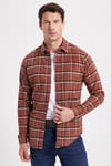 Erkek Slim Fit Dar Kesim Kareli Kışlık Oduncu Gömlek