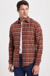 Erkek Slim Fit Dar Kesim Kareli Kışlık Oduncu Gömlek