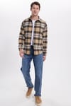 Erkek Slim Fit Dar Kesim Kareli Kışlık Oduncu Gömlek