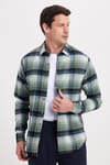 Erkek Slim Fit Dar Kesim Kareli Kışlık Oduncu Gömlek