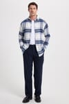 Erkek Slim Fit Dar Kesim Kareli Kışlık Oduncu Gömlek
