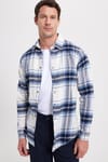 Erkek Slim Fit Dar Kesim Kareli Kışlık Oduncu Gömlek