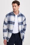 Erkek Slim Fit Dar Kesim Kareli Kışlık Oduncu Gömlek