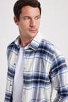 Erkek Slim Fit Dar Kesim Kareli Kışlık Oduncu Gömlek