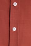 Erkek Slim Fit Dar Kesim %100 Pamuk Düğmeli Yaka Flam Keten Turuncu Gömlek