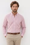 Erkek Slim Fit Dar Kesim Uzun Kollu %100 Pamuk Keten Efektli Düğmeli Yaka Rahat Gömlek