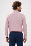 Erkek Slim Fit Dar Kesim Uzun Kollu %100 Pamuk Keten Efektli Düğmeli Yaka Rahat Gömlek