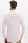 Erkek Slim Fit Dar Kesim Uzun Kollu %100 Pamuk Keten Efektli Düğmeli Yaka Rahat Bej Gömlek