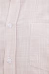 Erkek Slim Fit Dar Kesim Uzun Kollu %100 Pamuk Keten Efektli Düğmeli Yaka Rahat Bej Gömlek