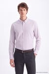 Erkek Slim Fit Dar Kesim Çizgili Düğmeli Yaka Gömlek