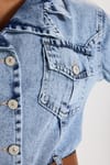 KADIN VOLANLI KEMERLİ 3418 DENIM ELBİSE