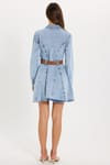 KADIN VOLANLI KEMERLİ 3418 DENIM ELBİSE