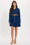 KADIN VOLANLI KEMERLİ 3418 DENIM ELBİSE