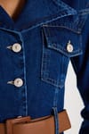 KADIN VOLANLI KEMERLİ 3418 DENIM ELBİSE