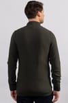 slim fit düz armürlü fermuarlı erkek hırka