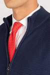 Slim Fit Dar Kesim Kendinden Desenli Erkek Hırka