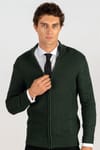 Slim Fit Dar Kesim Kendinden Desenli Erkek Hırka