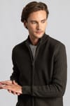 Slim Fit Dar Kesim Kendinden Desenli Erkek Hırka