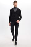 Slim Fit Dar Kesim Düğmeli Düz Tüylenmeyen Yumuşak Dokulu Erkek Hırka