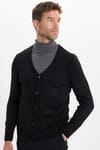 Slim Fit Dar Kesim Düğmeli Düz Tüylenmeyen Yumuşak Dokulu Erkek Hırka
